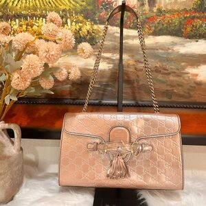 Gucci Blush Pink Embossed Shoulder Bag